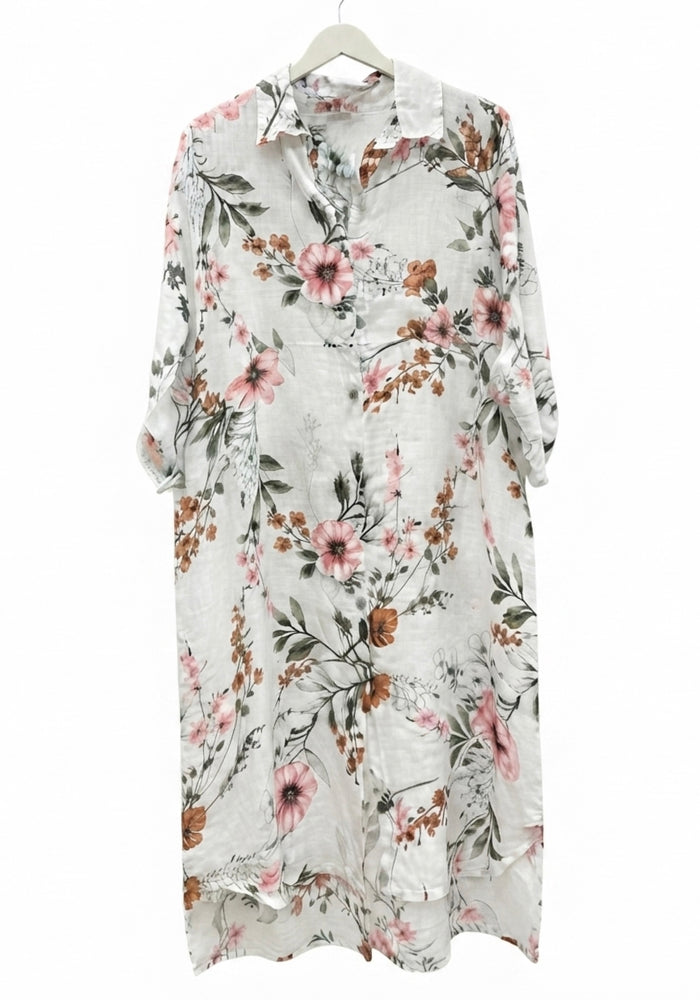 White / One Size Fits NZ 12-18 / 100% Linen