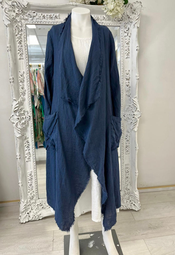 Navy / XS / 100% Linen