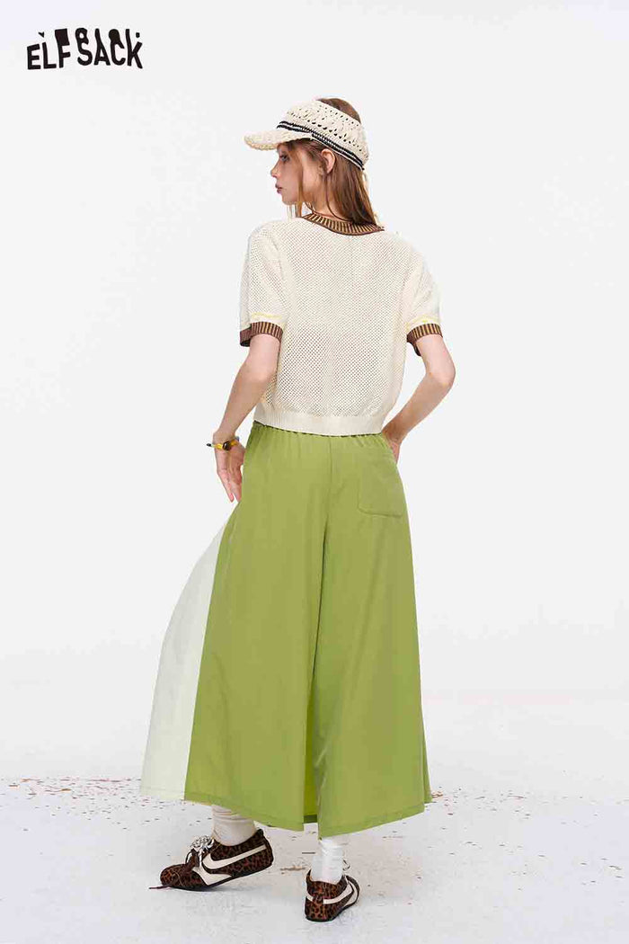 ELFSACK Animal Crochet Knit Short Sleeve Top