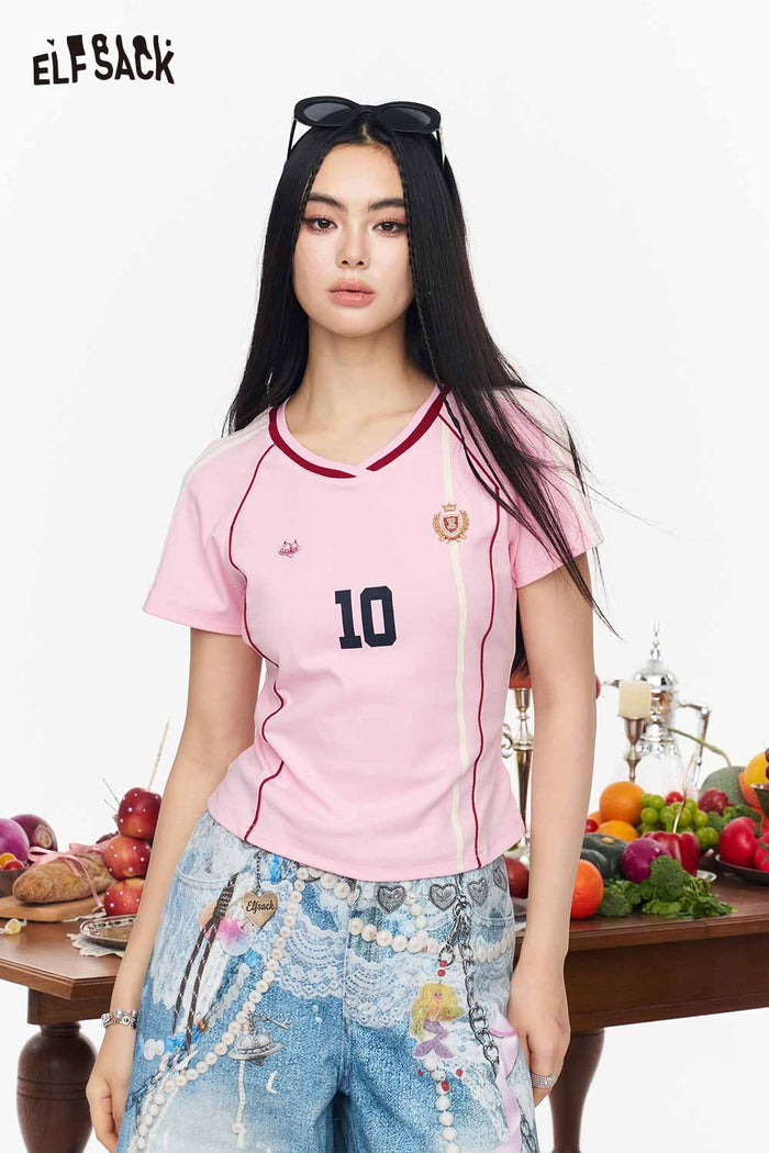 ELFSACK Assorted Jersey Style Number Print T-shirts