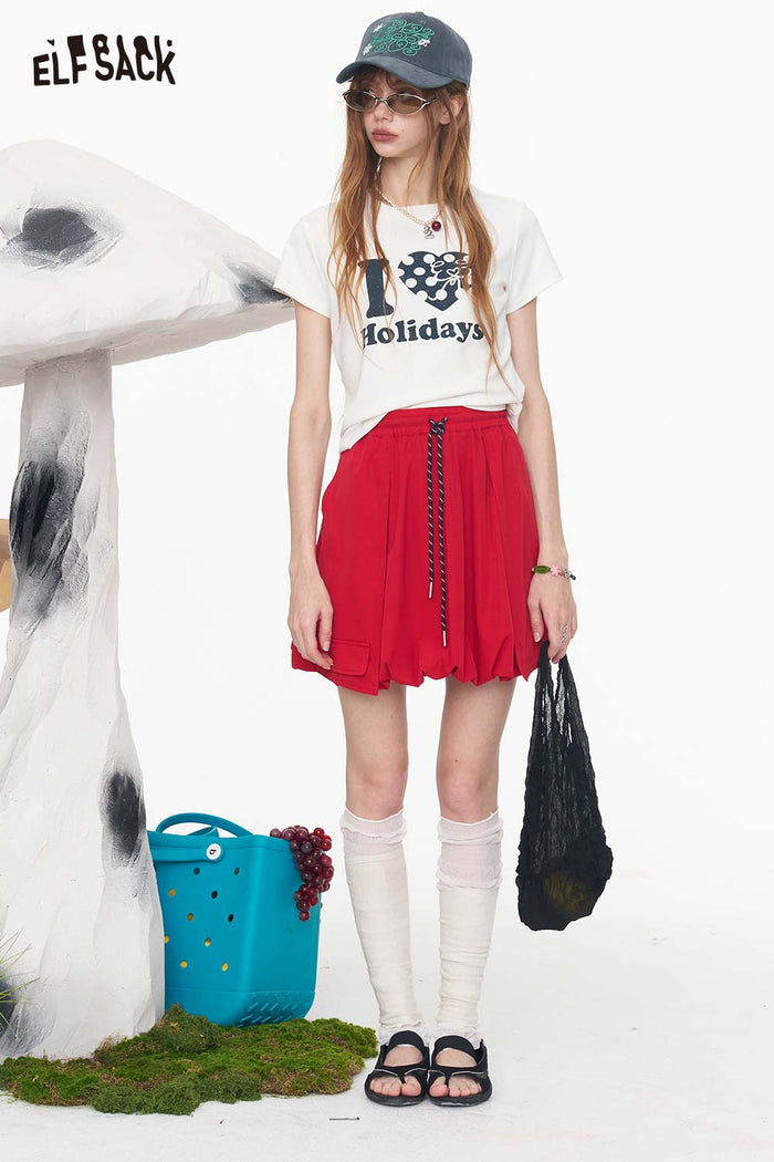 ELFSACK Balloon Cargo Pocketed Bubble Mini Skirt