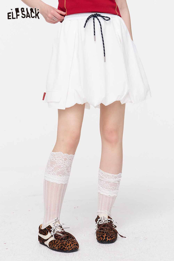 ELFSACK Balloon Cargo Pocketed Bubble Mini Skirt