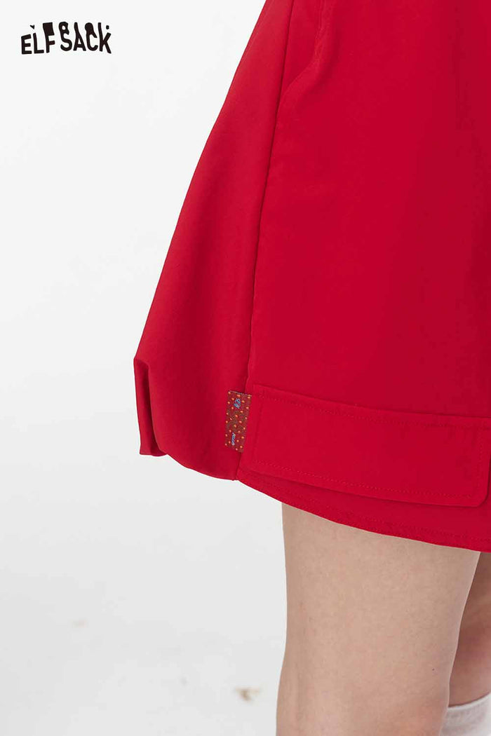 ELFSACK Balloon Cargo Pocketed Bubble Mini Skirt