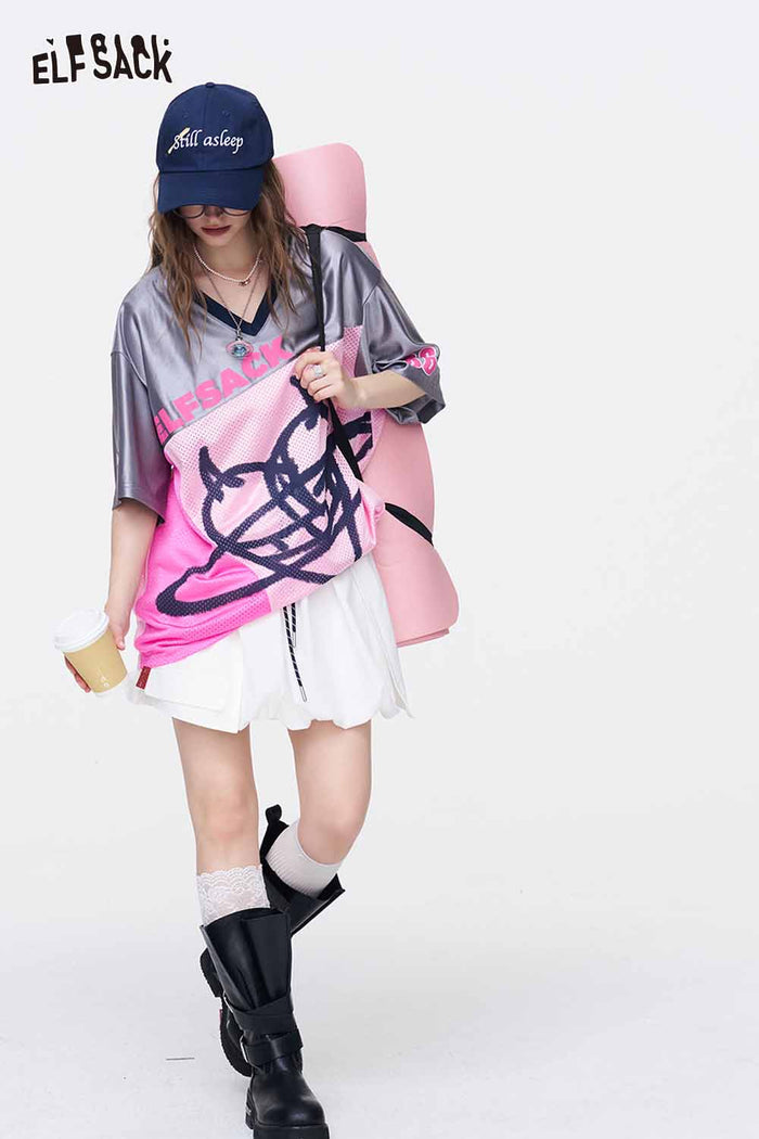 ELFSACK Balloon Cargo Pocketed Bubble Mini Skirt