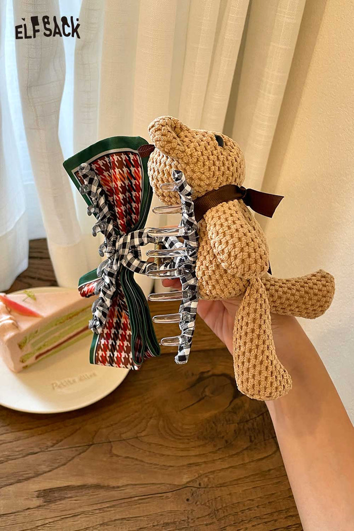 ELFSACK Bear Bow Big Playful Hair Claw