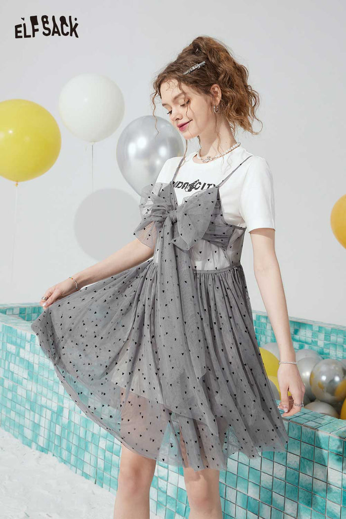 ELFSACK Breathable Two Piece Mesh Tshirt Dress