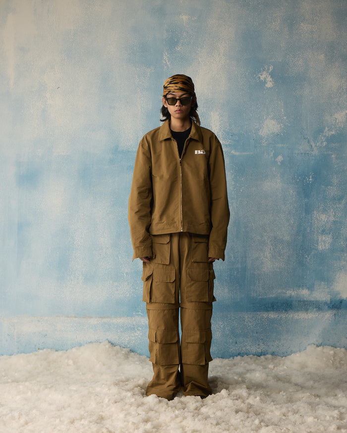 Brown Boxy Utility Jacket