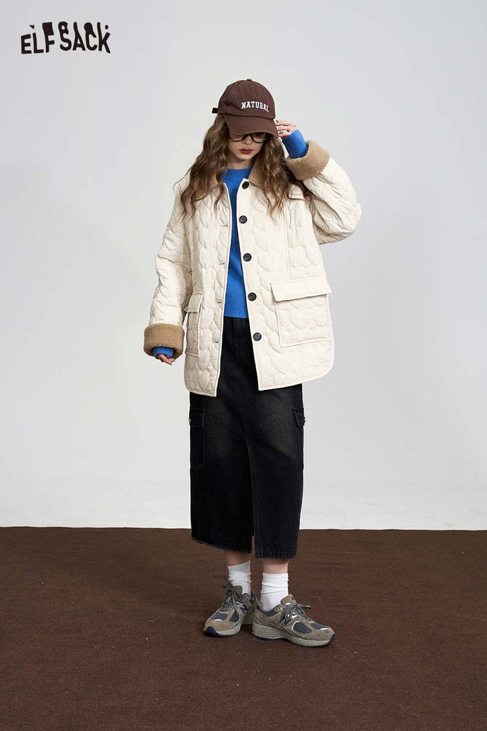 ELFSACK Casual Classic Solid Soft Cropped Sweater