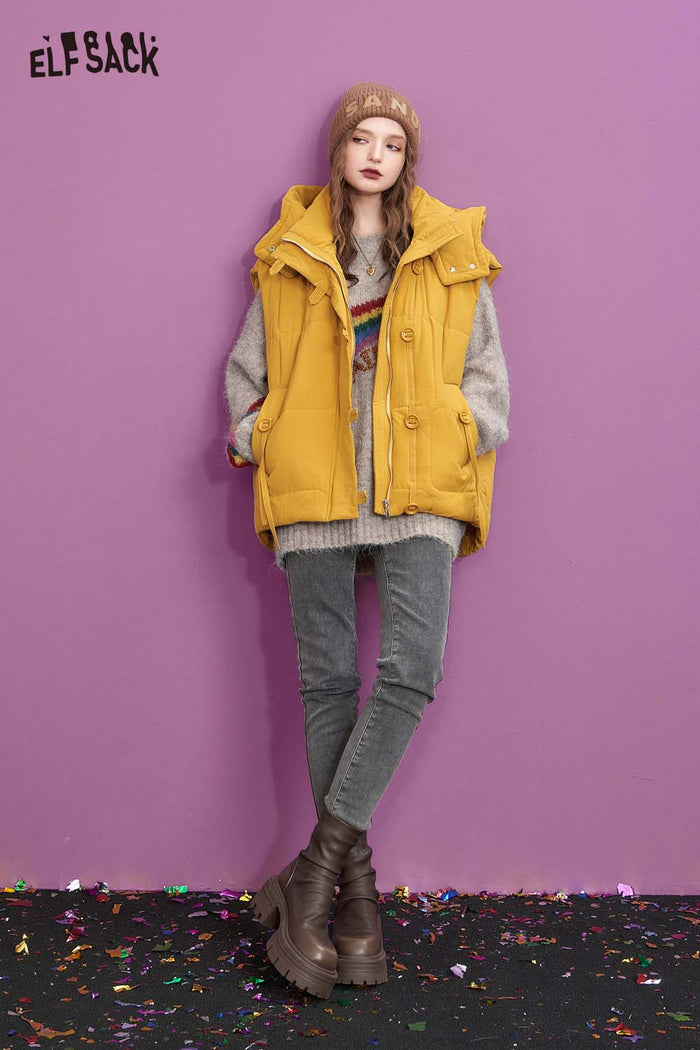 ELFSACK Casual Round Neck Pullover Rainbow Graphic Sweater