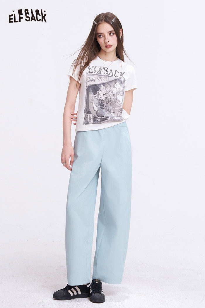 ELFSACK Casual Wide Leg Pants with Relaxed Fit