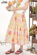 ELFSACK Checkered Floral A-Line Chic Short Skirt