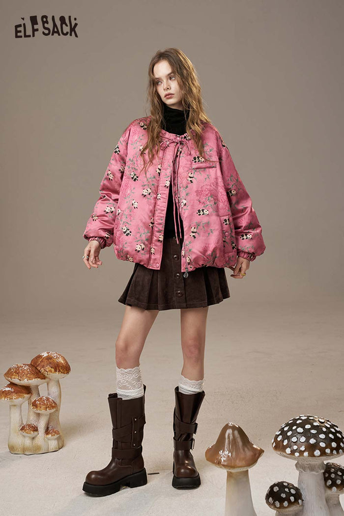 ELFSACK Chinese-Style Panda Bamboo Down Jacket