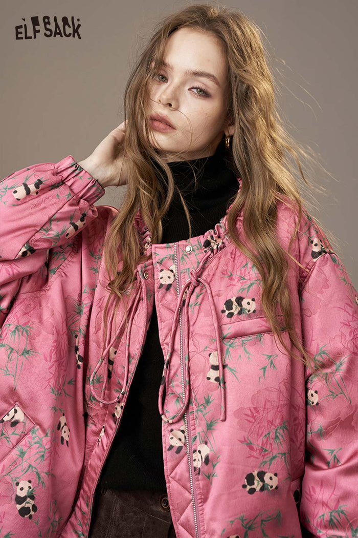 ELFSACK Chinese-Style Panda Bamboo Down Jacket