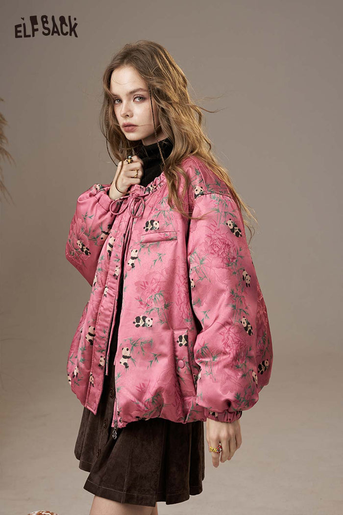 ELFSACK Chinese-Style Panda Bamboo Down Jacket