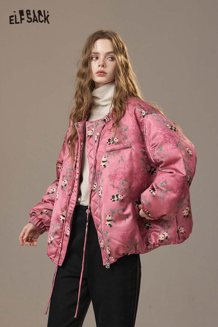 ELFSACK Chinese-Style Panda Bamboo Down Jacket
