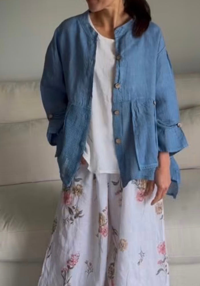 Denim / One Size Fits NZ 8-18 / Linen/Cotton