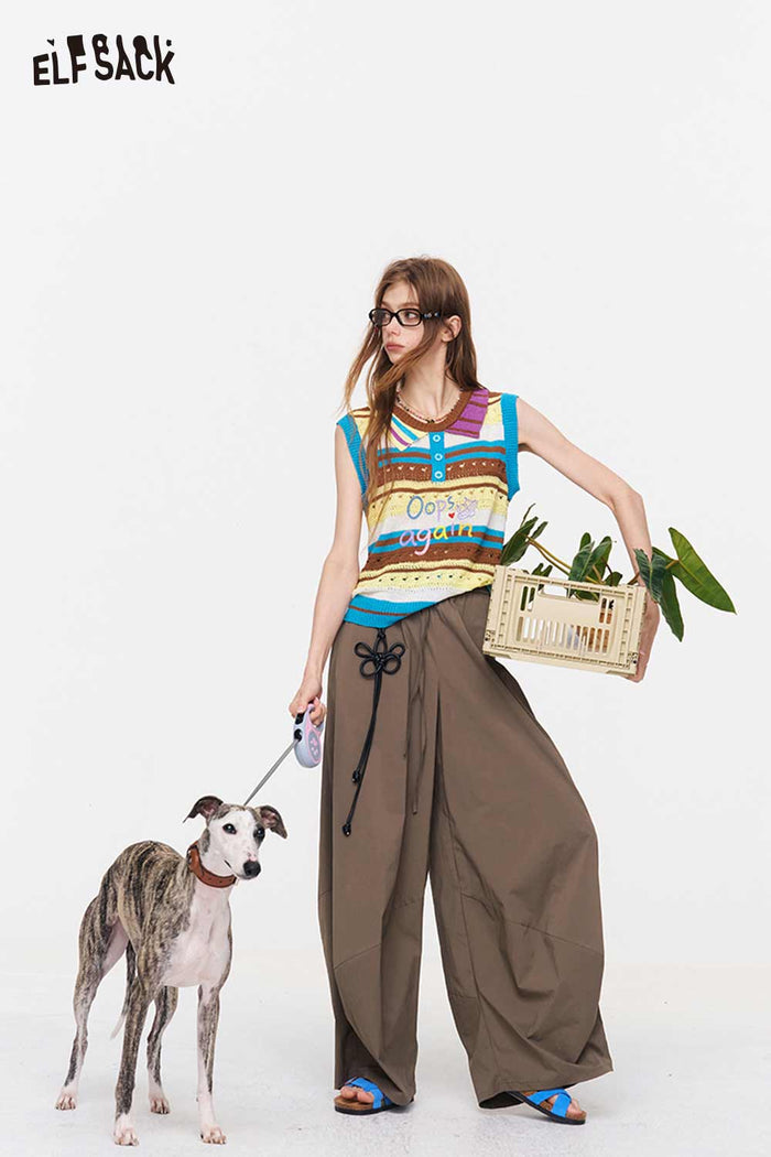 ELFSACK Colorful Striped Knit Vest