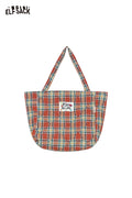 ELFSACK Cotton Blend Plaid Pattern Cute Tote Bag
