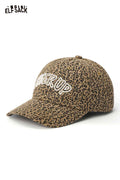 ELFSACK Cotton Twill Leopard Pattern Embroidered Typography Adjustable Strap Cap