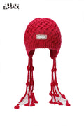 ELFSACK Crocheted Tassels Ear-flap Hat