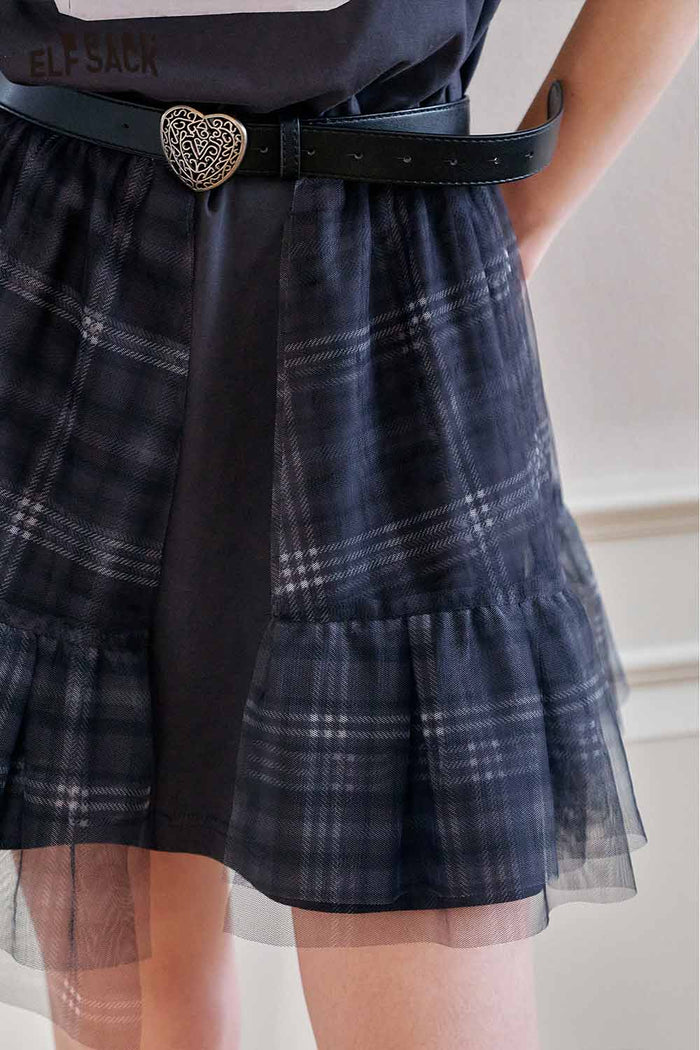 ELFSACK Cute Patchwork T Shirt Dress