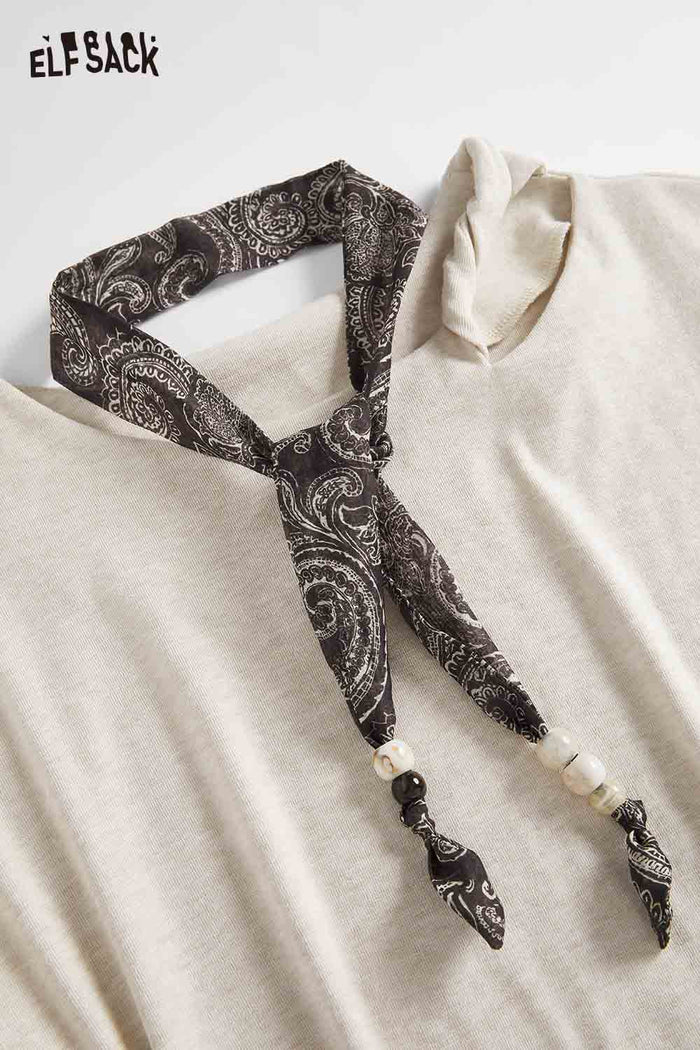 ELFSACK Cutout Shoulder Ruched Slim Fit Tee