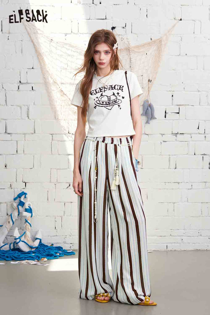 ELFSACK Devil Heart Print Round Neck Fitted Baby Tee