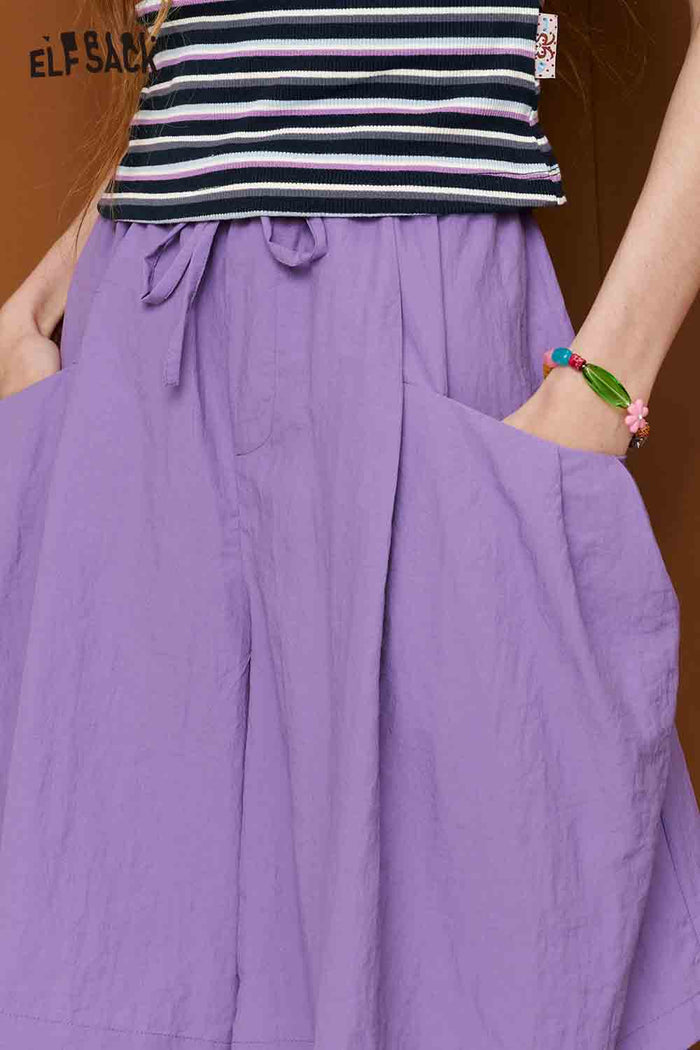 ELFSACK Drawstring Cargo Pocket Loose Shorts