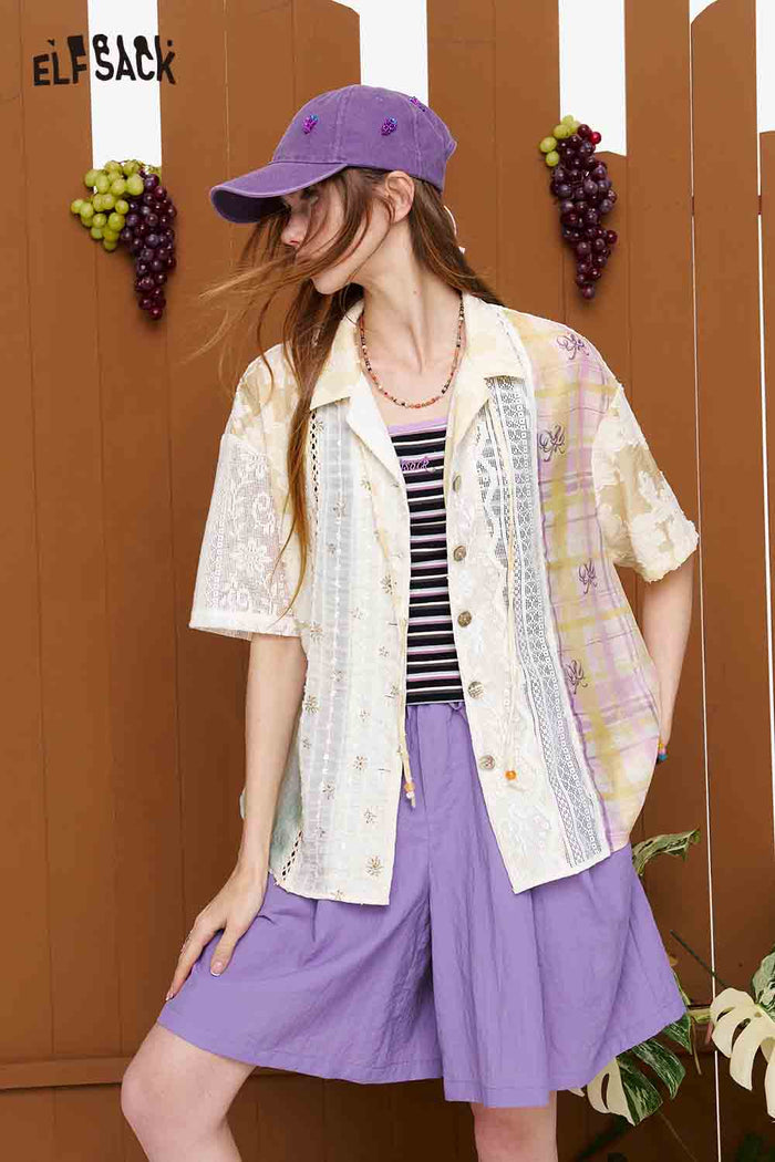 ELFSACK Drawstring Cargo Pocket Loose Shorts