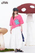ELFSACK Elastic Waist Drawstring Lantern Skirt