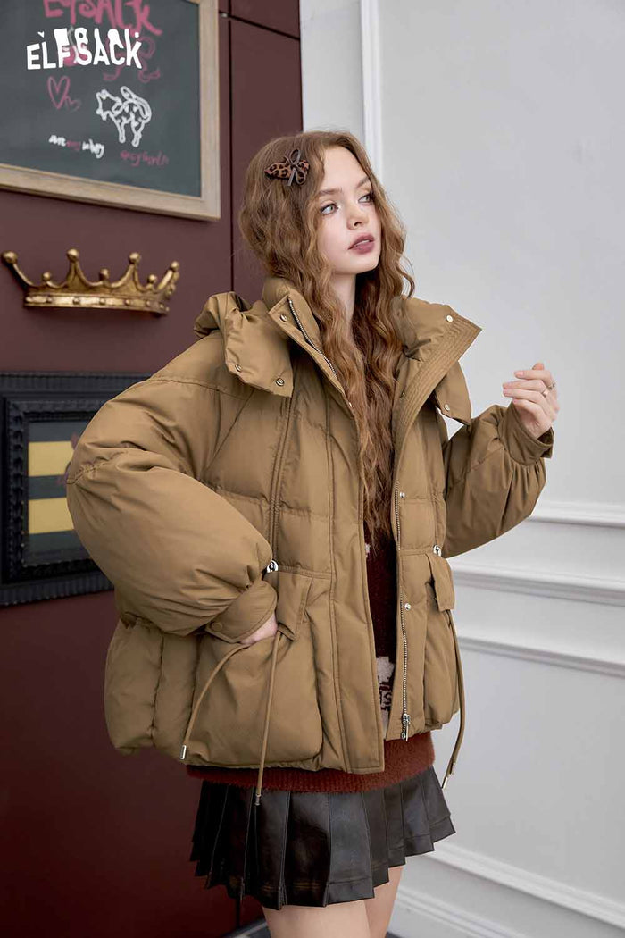 ELFSACK Elegant Design Casual Warm Down Jacket