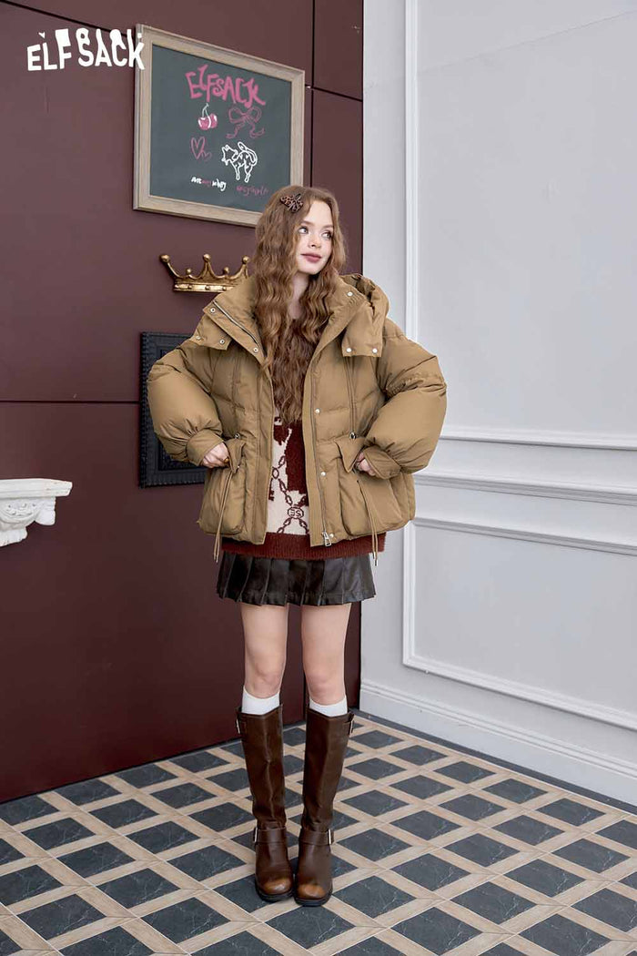 ELFSACK Elegant Design Casual Warm Down Jacket