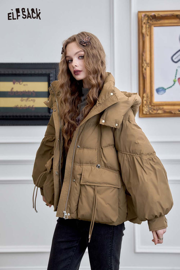 ELFSACK Elegant Design Casual Warm Down Jacket