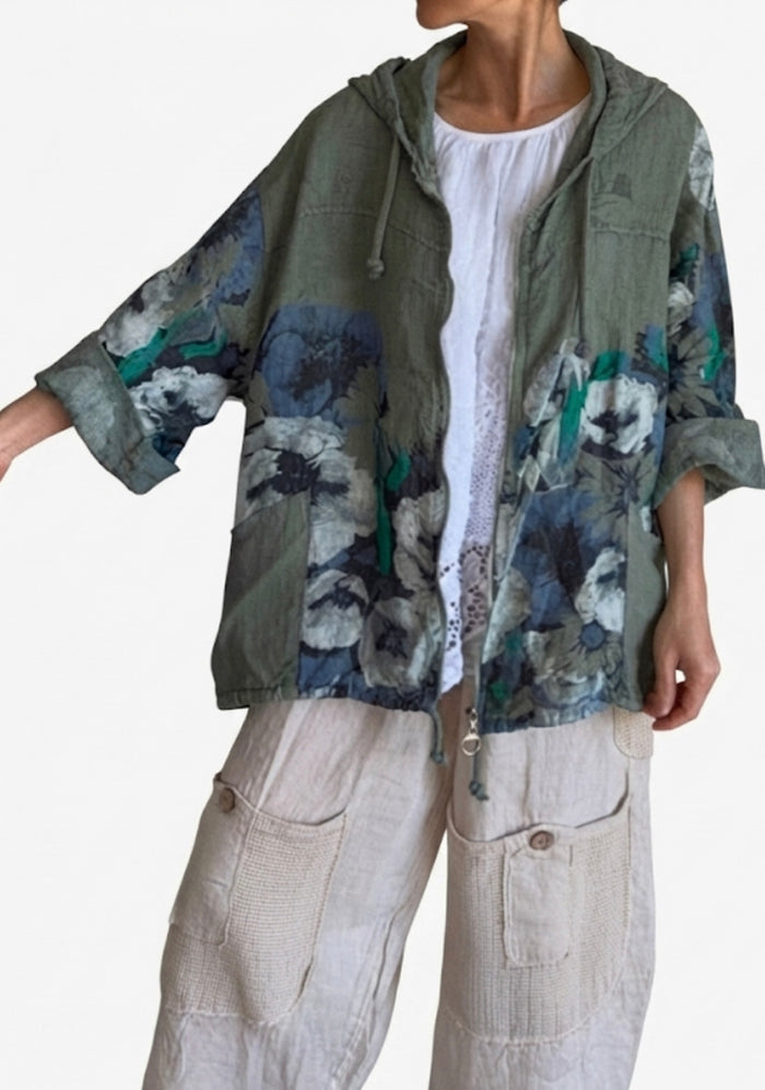 Khaki / One Size Fits NZ 8-18 / 100% Linen
