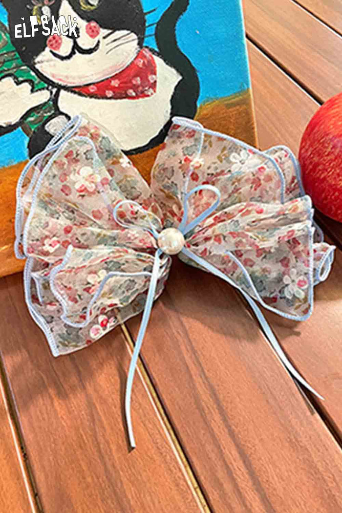 ELFSACK Fairycore Floral Pearl Hair Clip