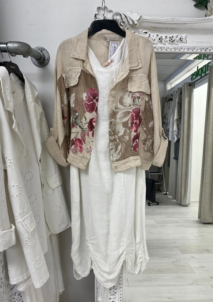 Cream / One Size Fits NZ 14-18 / 100% Linen