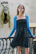 ELFSACK Floral Cami Dress Knit Cardigan Set
