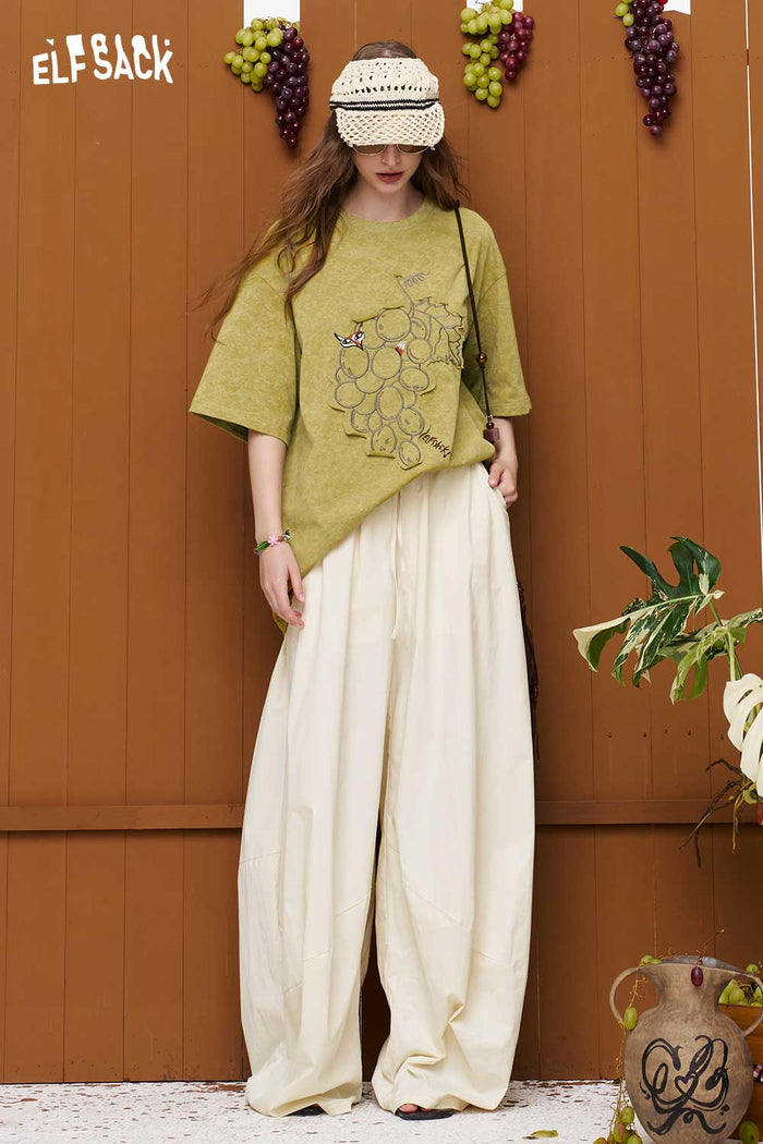 ELFSACK Fox & Grape Print Washed Tee