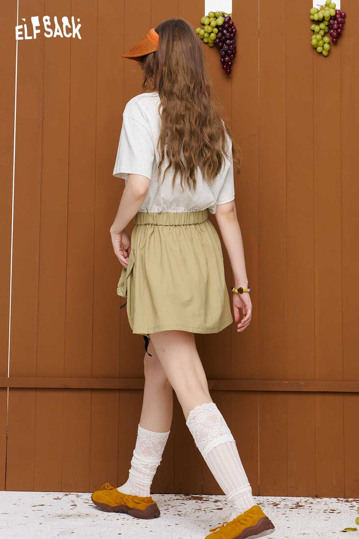 ELFSACK Fox Print T-Shirt Cargo Dress