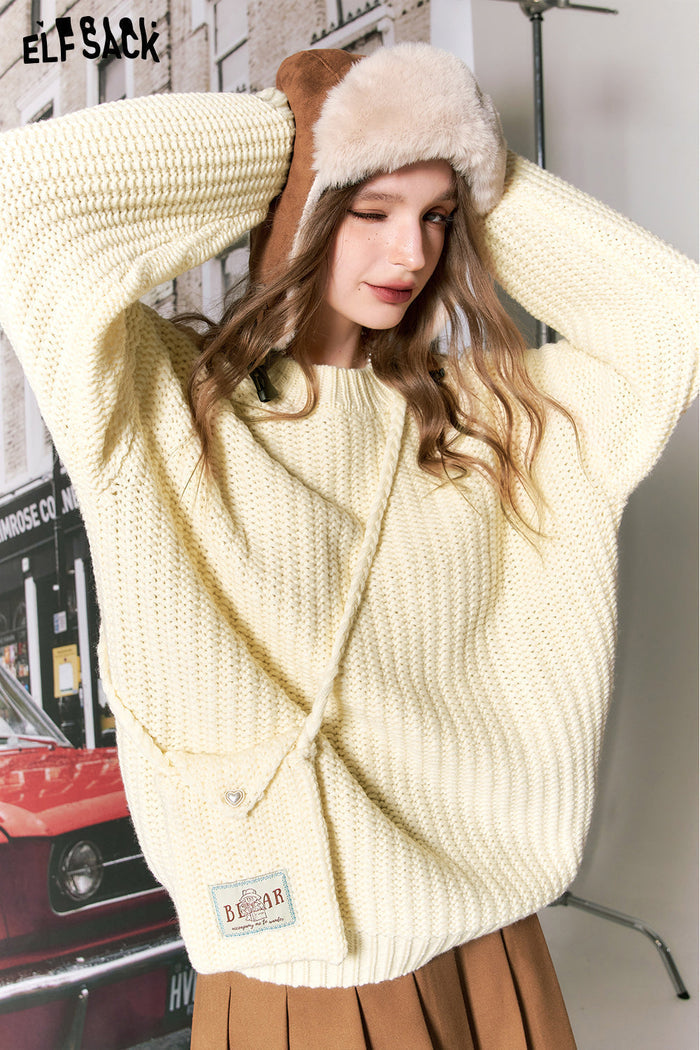 ELFSACK Free Bag Kawaii Christmas Sweater Women Korean Fashion Tops