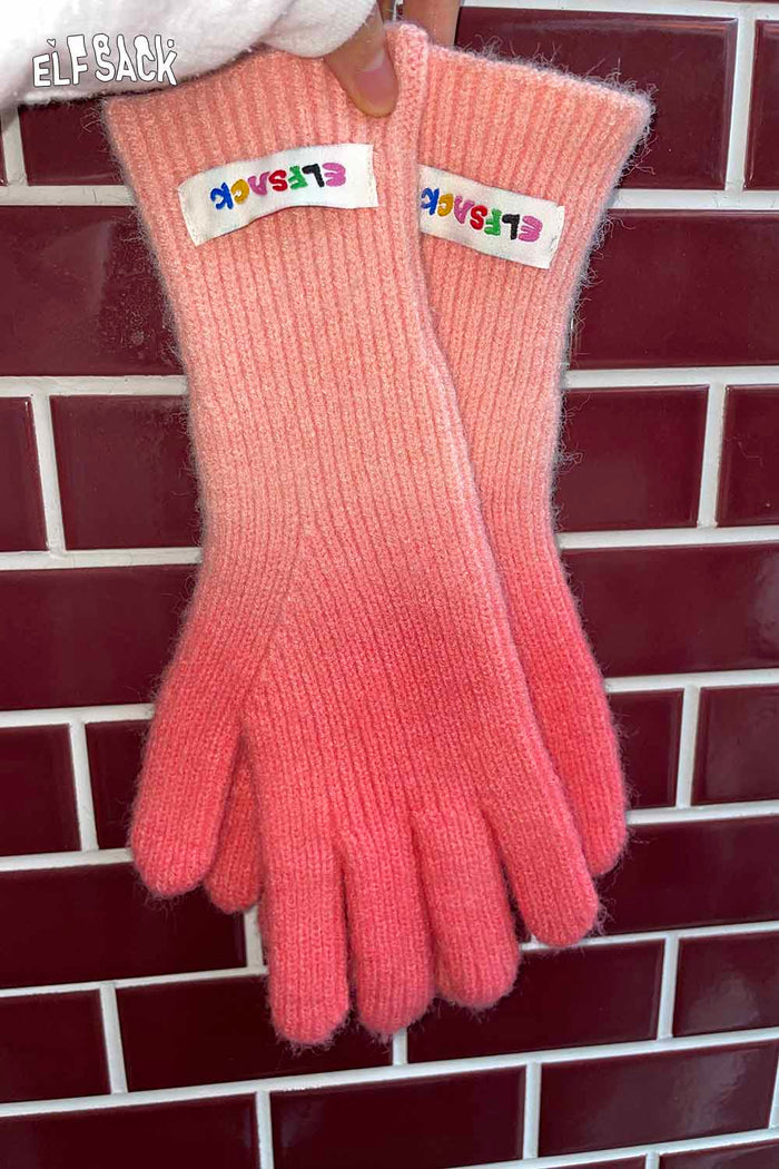 ELFSACK Gradient-colored Rubber-coated Casual Gloves