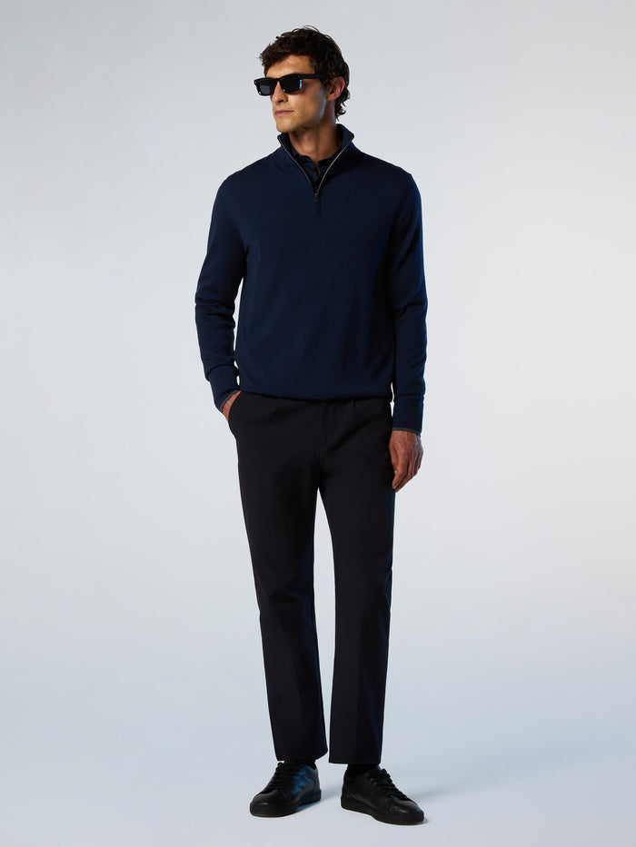5 | Navy blue | half-zip-14gg-knitwear-699219
