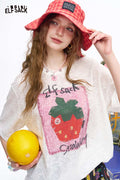 ELFSACK Hand Drawn Fruit Print Loose Tee