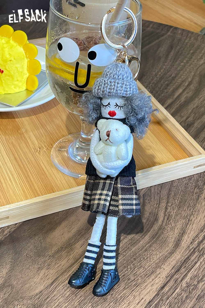 ELFSACK Handcrafted Soft Doll Charm Artistic Details Multifunctional Key Ring