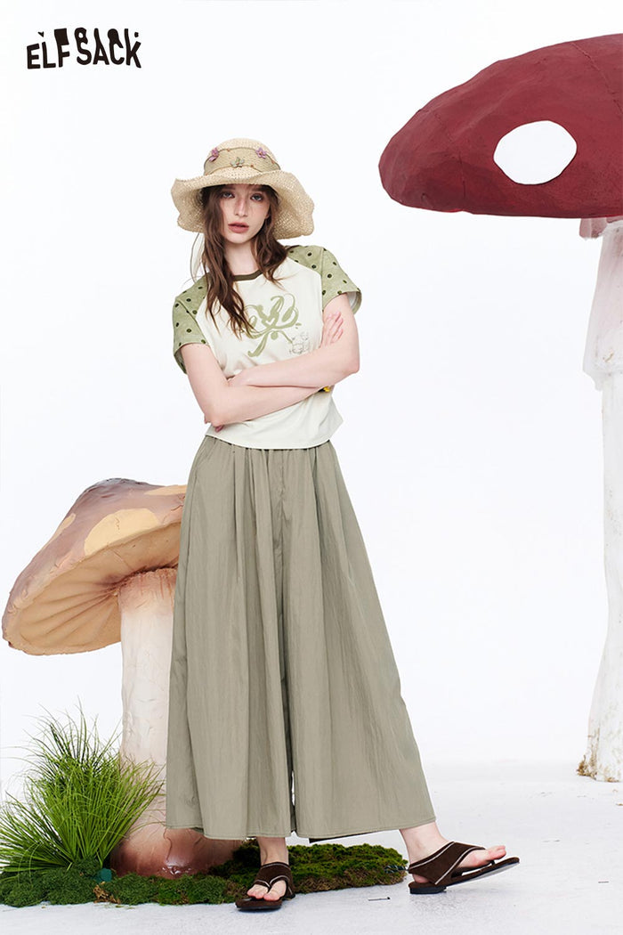 ELFSACK High Waist A-Line Flowy Wide Leg Pants