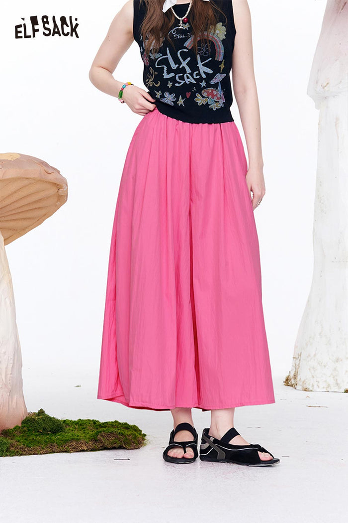 ELFSACK High Waist A-Line Flowy Wide Leg Pants