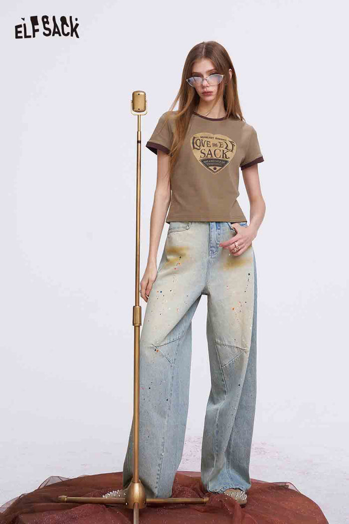 ELFSACK High Waist Wide Leg Jeans
