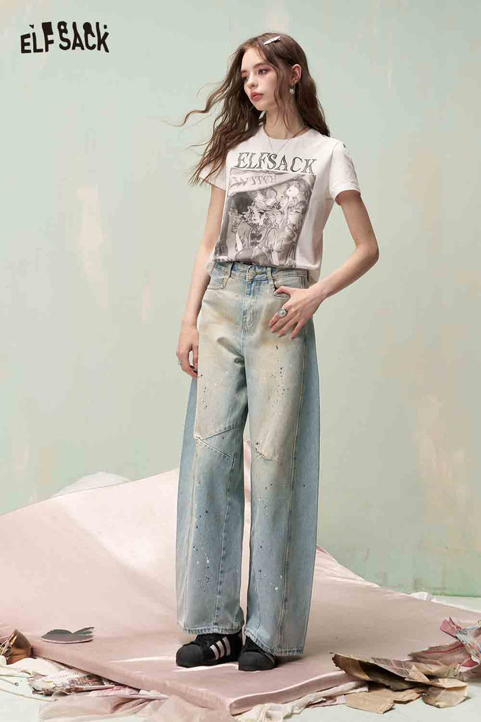 ELFSACK High Waist Wide Leg Jeans