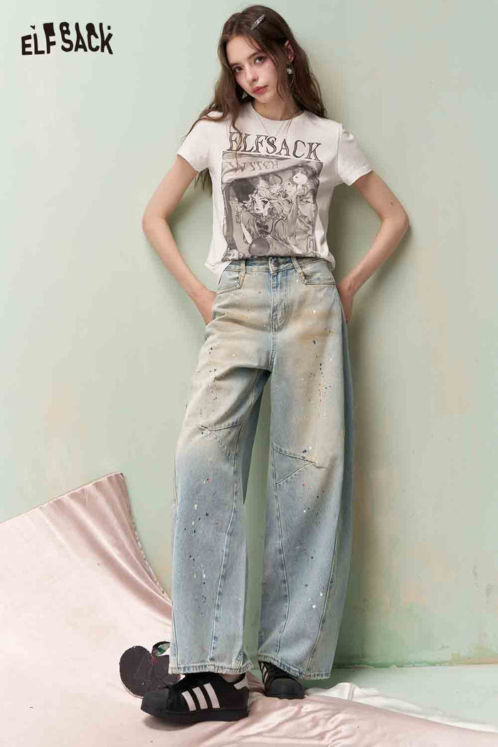 ELFSACK High Waist Wide Leg Jeans