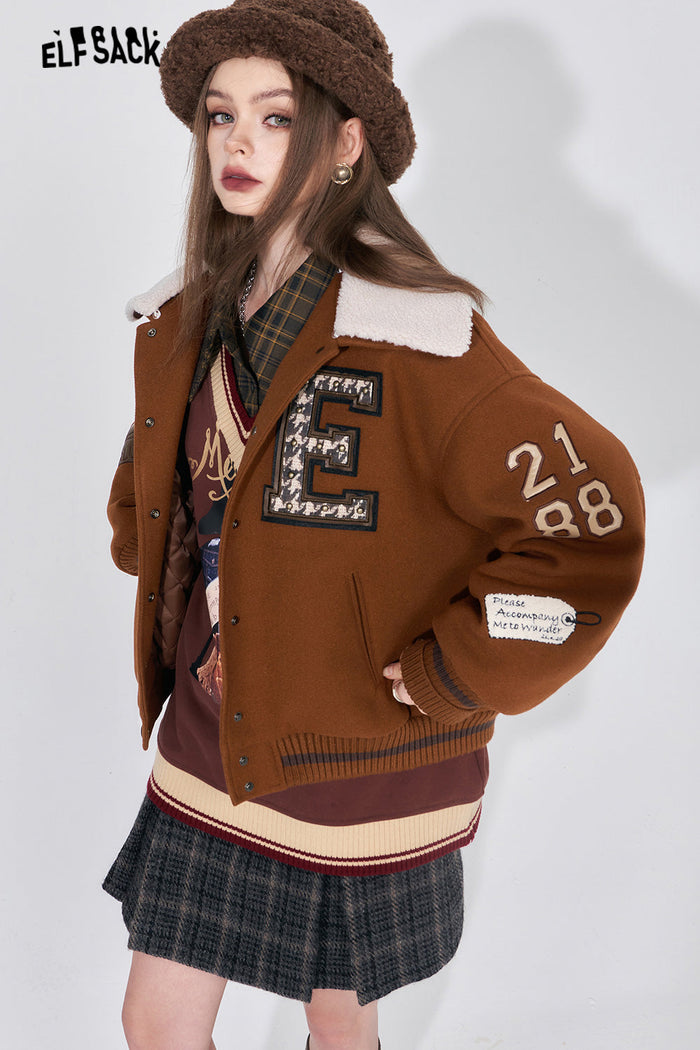 ELFSACK Kawaii 2000s Baseball Jackets